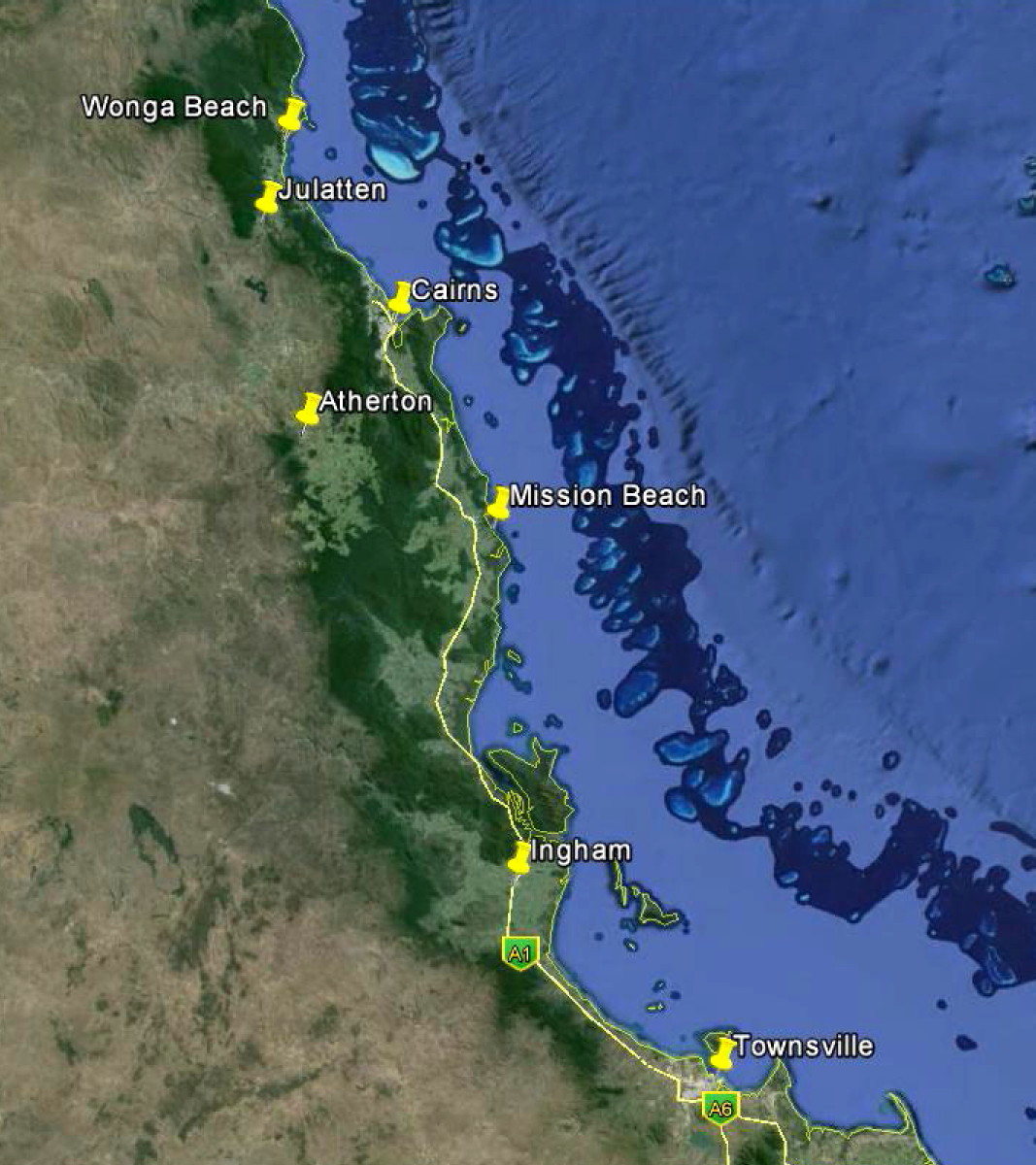 Map of Queensland, Australia