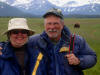 17Jul: Kodiak Bear in background, Hallo Bay, Katmai